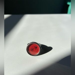 Red arrow ring - unique, indie, boho - adjustable